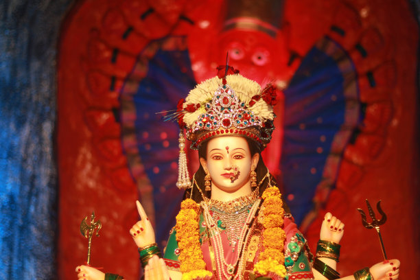 印度的navratri节。杜尔加勋爵的股票照片图片下载