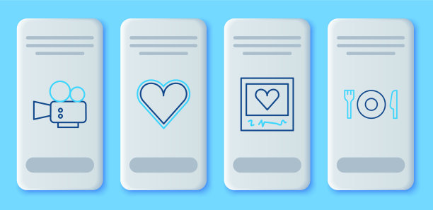 设置线心脏相框和心脏电影院图片下载