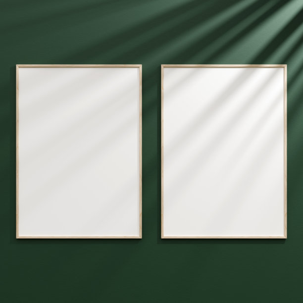 暗墙上挂框模型图片下载