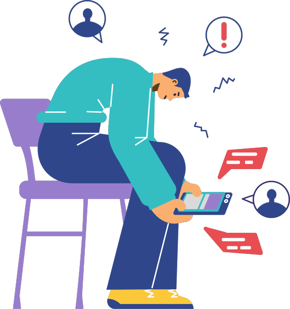 一名男子蹲坐在椅子上，害怕打电话图片下载