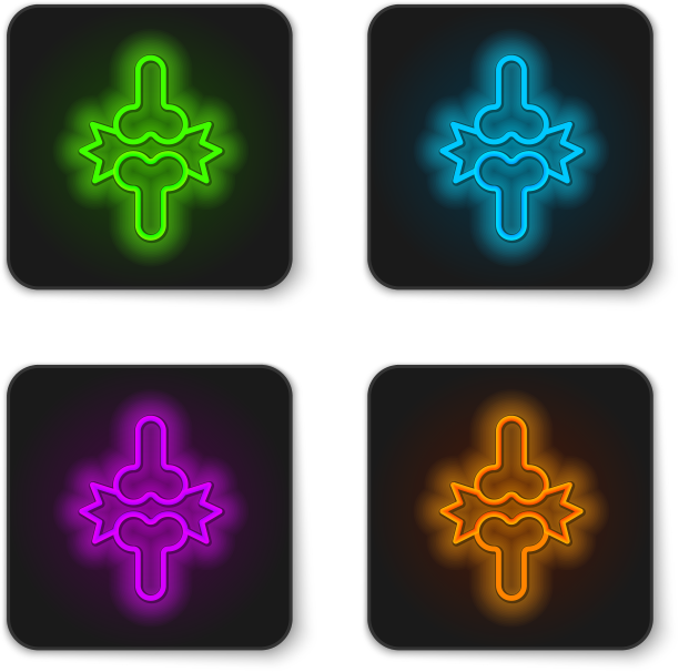 发光的霓虹灯线关节疼痛膝盖疼痛图标图片下载