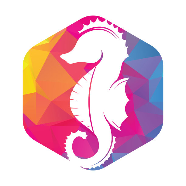 海马矢量标志设计。图片下载