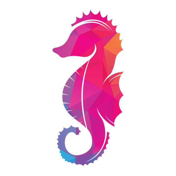 海马矢量标志设计。图片下载