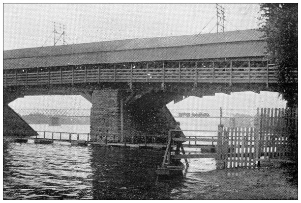 汉普顿县，马萨诸塞州的古董图像:斯普林菲尔德，老桥图片下载