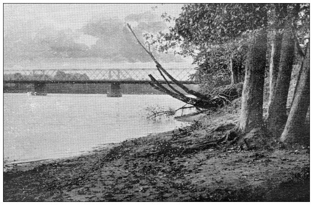 汉普顿县，马萨诸塞州的古董图像:斯普林菲尔德，北端桥图片下载