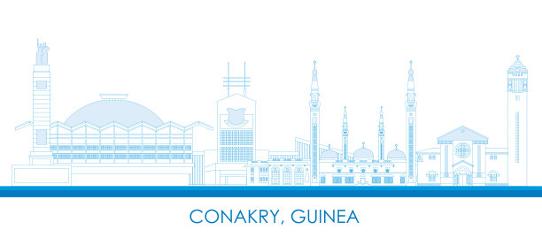 几内亚科纳克里市的天际线全景图图片下载