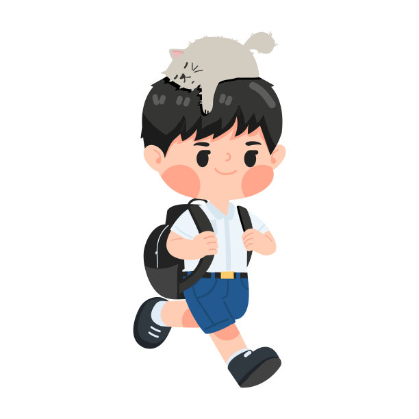 带着双肩包教育理念的小女孩图片下载