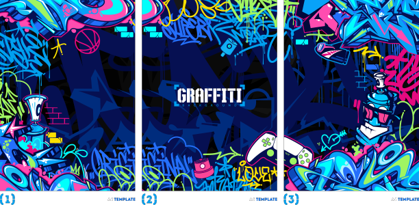 新潮抽象黑暗涂鸦风格的a4海报图片下载