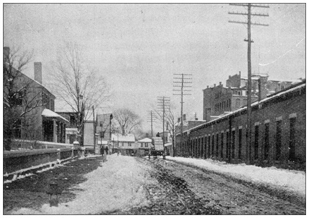 汉普顿县，马萨诸塞州:斯普林菲尔德，柏树街的古董图像图片下载