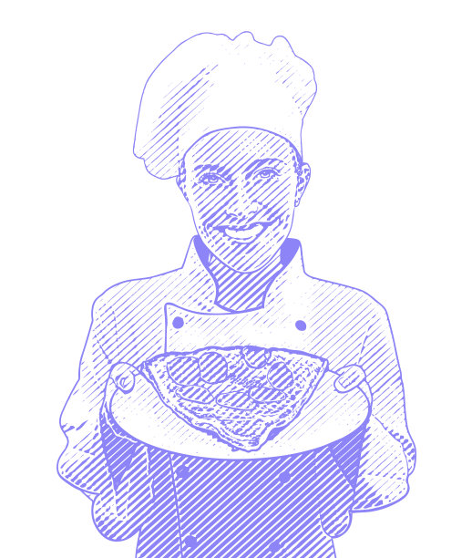 厨师和一片披萨图片下载