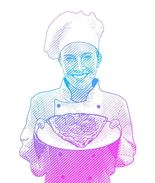 厨师和一片披萨图片下载