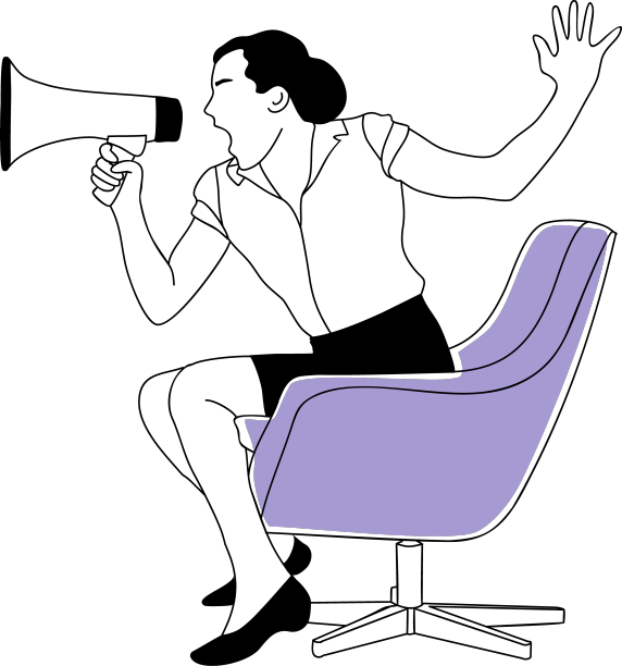 女商人用扩音器喊艺术图片下载