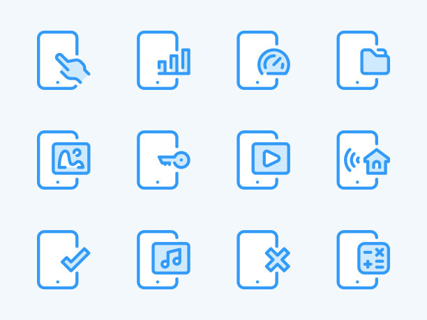 移动电话服务矢量线图标。图片下载
