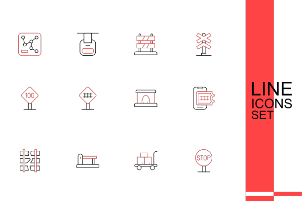 设置线路停车标志电车行李箱铁路图片下载