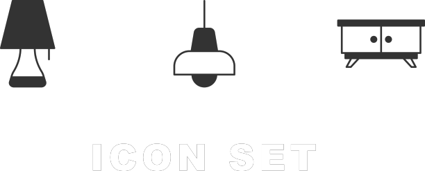 设置台灯、吊灯和家具图片下载