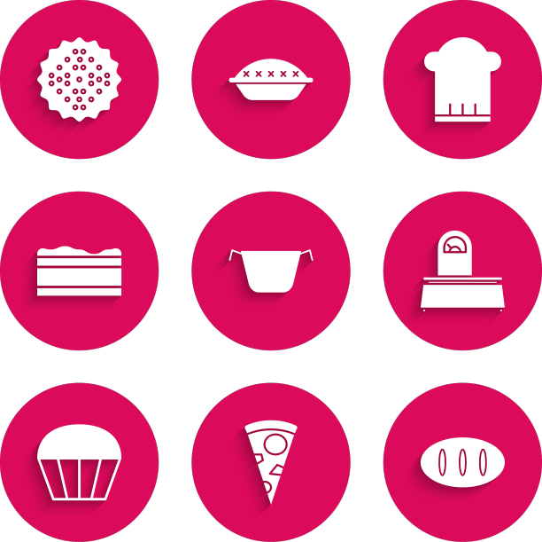 将披萨片、面包片、面包片等放入锅中图片下载