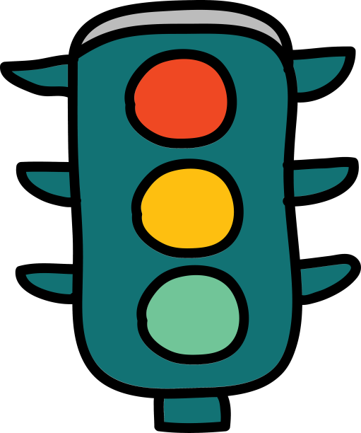 简单可爱的交通涂鸦套装图片下载