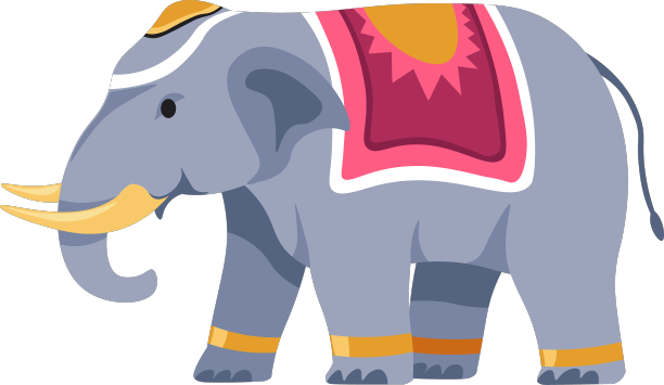 背上有罩子的大象骑在印度动物背上图片下载