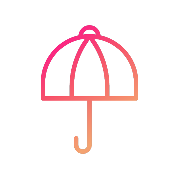 伞图标渐变粉黄色夏季海滩图片下载