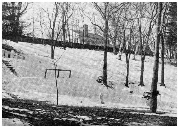 汉普顿县，马萨诸塞州的古董图像:斯普林菲尔德墓地，山坡图片下载