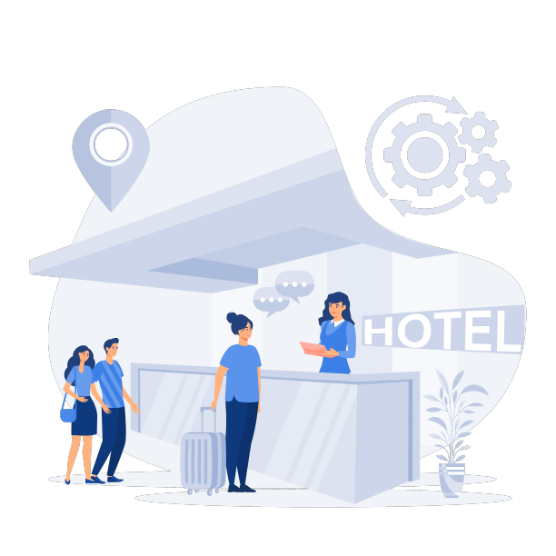 接待员欢迎客人登记入住图片下载