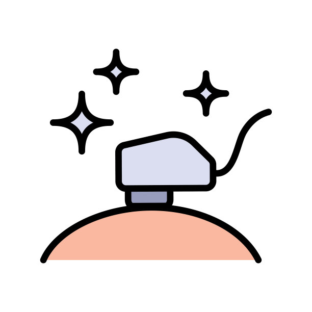 删除头发脱毛图标颜色向量。皮肤护理标志。激光脱毛简单矢量符号图片下载