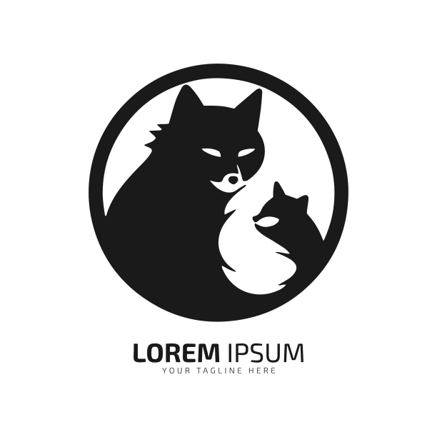 最小和抽象的猫标志小猫图标狗图片下载