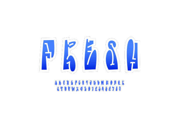 涂鸦字体为漫画字母的卡通风格图片下载