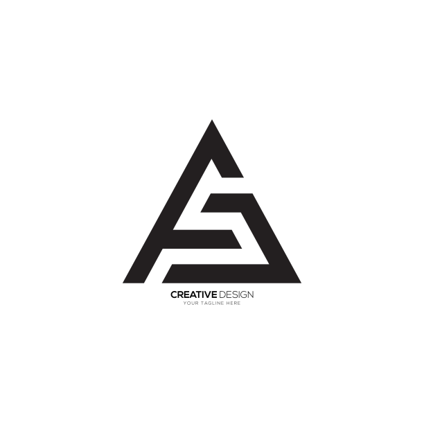 三角形字母f s d现代形状负空间图片下载