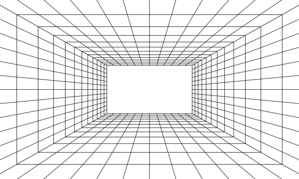 网格房间在透视3d风格室内图片下载