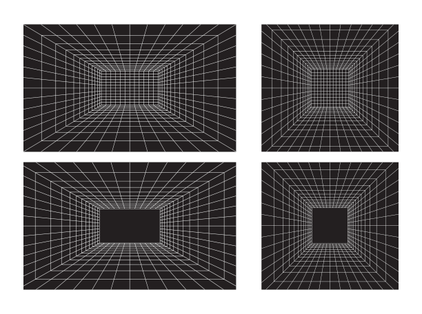 一组网格房间在透视3d风格图片下载
