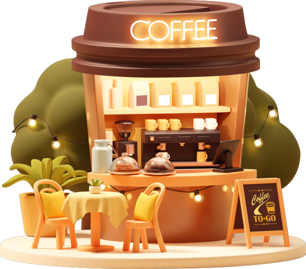 小咖啡亭或售货亭图片下载