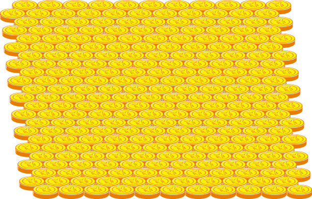 硬币插图与日元标志展开图片下载