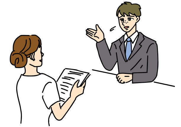 图为一位男士在男士美容院咨询工作人员图片下载