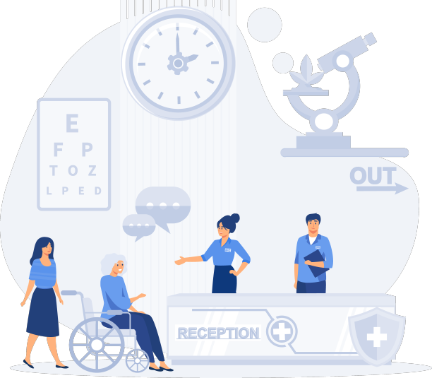 医院接待处有病人候诊室图片下载