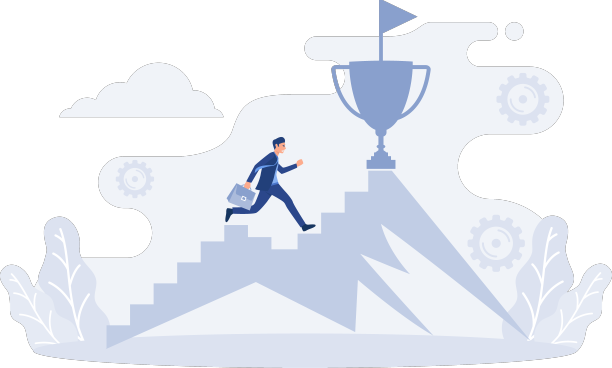 商人在图表上跳跃以获得奖杯图片下载