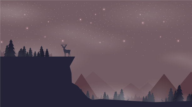 扁平风格banner：风景背景图片下载