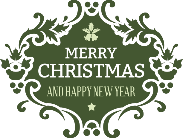 绿色印花圣诞标签图片下载