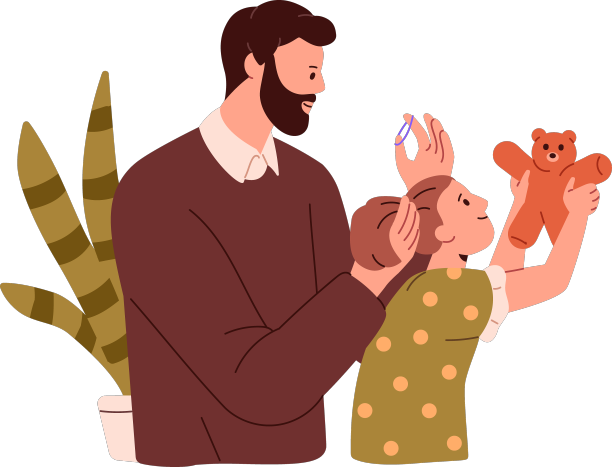 单亲家庭，父亲抚养女儿图片下载