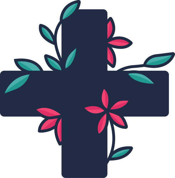 花医学交叉符号黑色图片下载