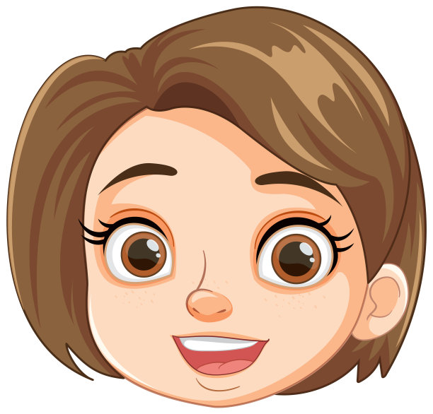 棕色头发和蓝色眼睛的快乐微笑的美丽女孩图片下载