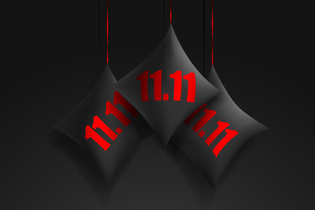 促销黑色枕头与折扣红色图片下载