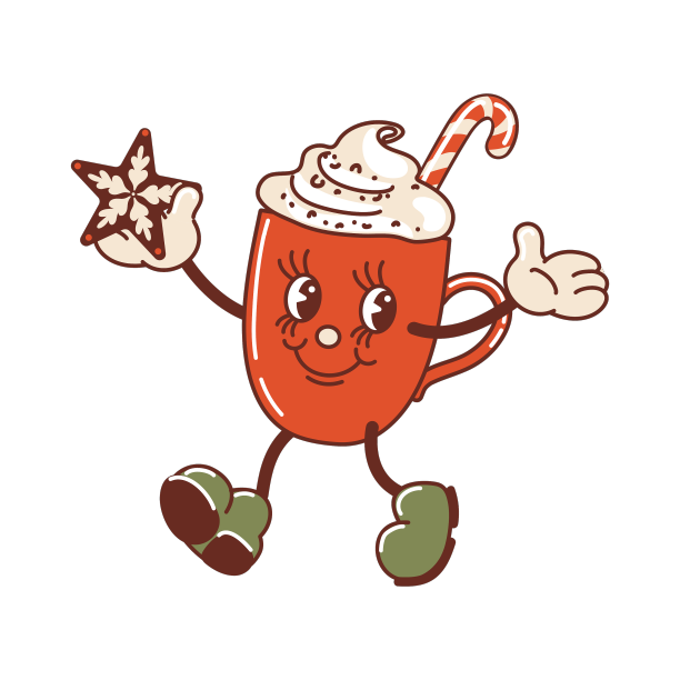 冬天圣诞节喝咖啡杯生奶油图片下载