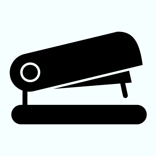 订书机坚实的图标。订书机的文件矢量插图隔离在白色。一种用于固定板材的工具。图片下载