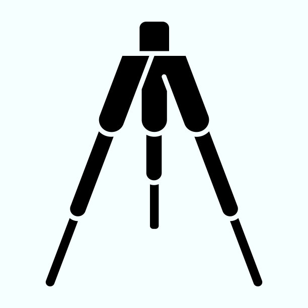 三脚架立体图标。三脚架没有相机矢量插图孤立在白色。相机三脚架字形风格设计和应用程序。图片下载