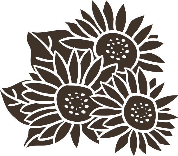 正面向日葵花篮剪影图片下载