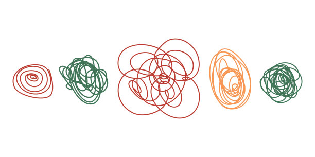 多色铅笔涂鸦矢量集。幼稚的画。涂鸦和曲线。图片下载