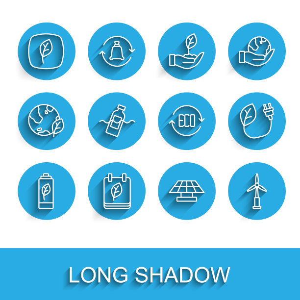 设生态自然叶电池，秋叶日历，叶符号，太阳能电池板，风力发电机，污染问题，节电插头和图标。向量图片下载