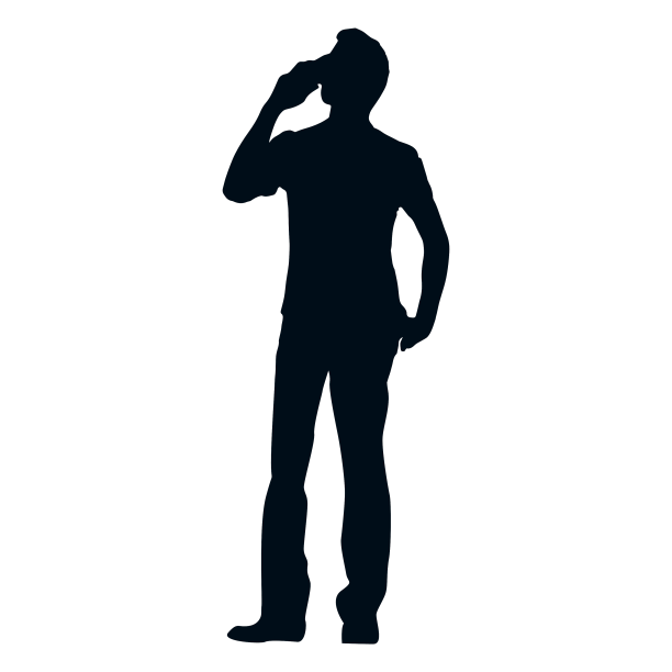 男子饮酒剪影图片下载