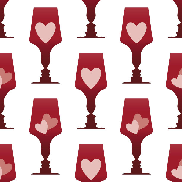 无缝纸与酒杯。向量图片下载